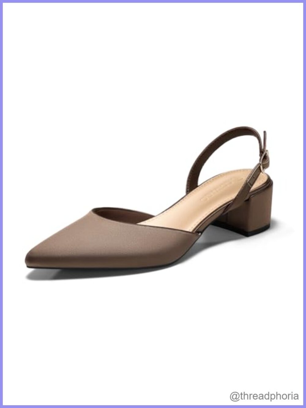 Women's Satin Slingback Low Chunky Heel Pointed Toe Pumps Dress Shoes